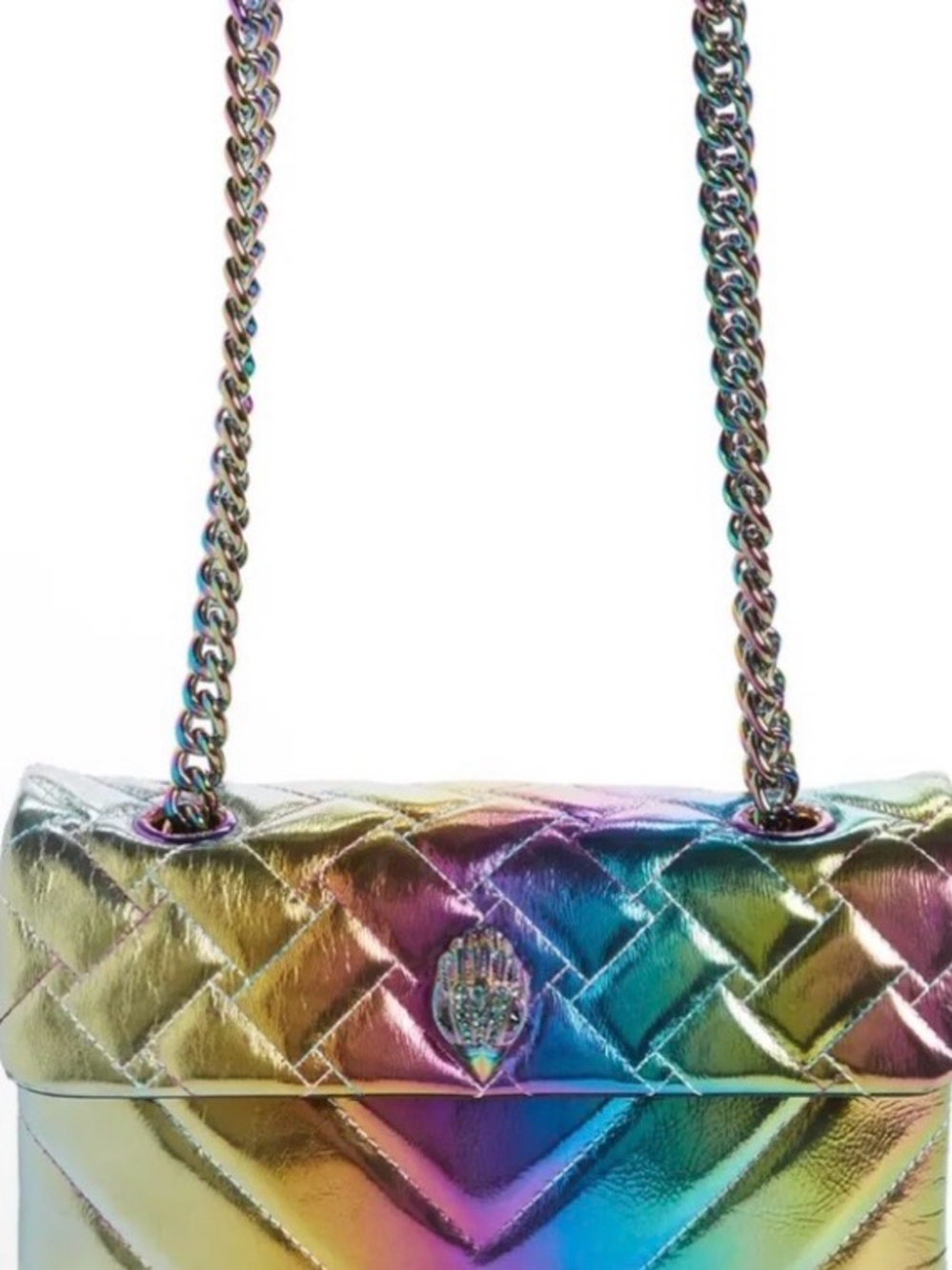 NWT : Rare Kurt Geiger XL London Kensington Ombré Metallic Leather Shoulder Bag - Picture 12 of 12